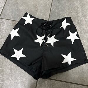 Polly High Waist Black Star Women's Shorts